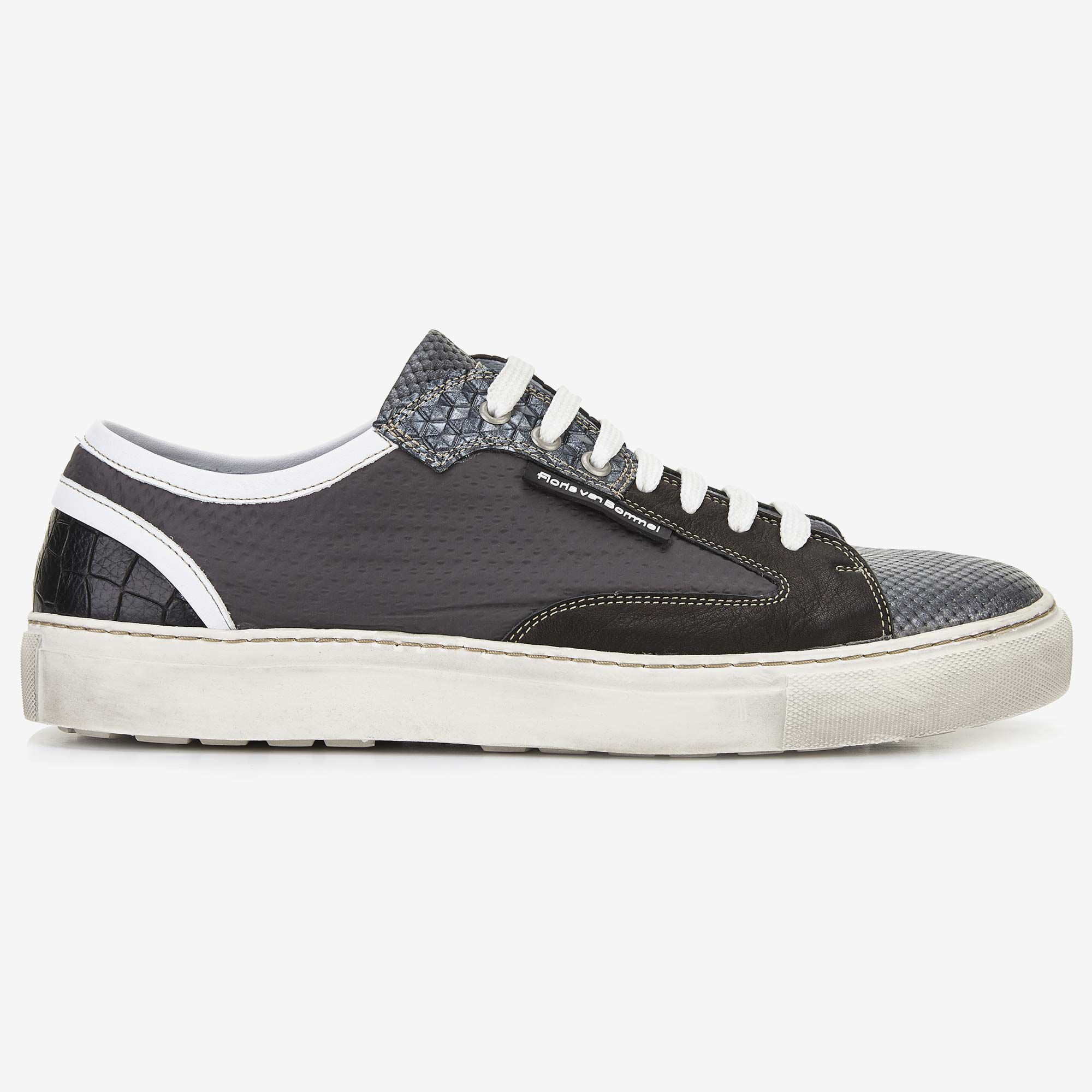 Zwarte leren heren best sale sneakers