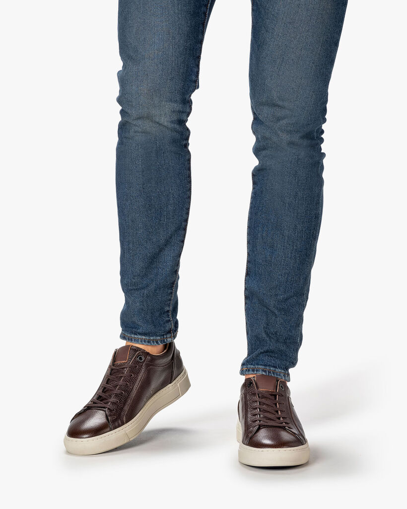 Sneaker geprint leer bruin