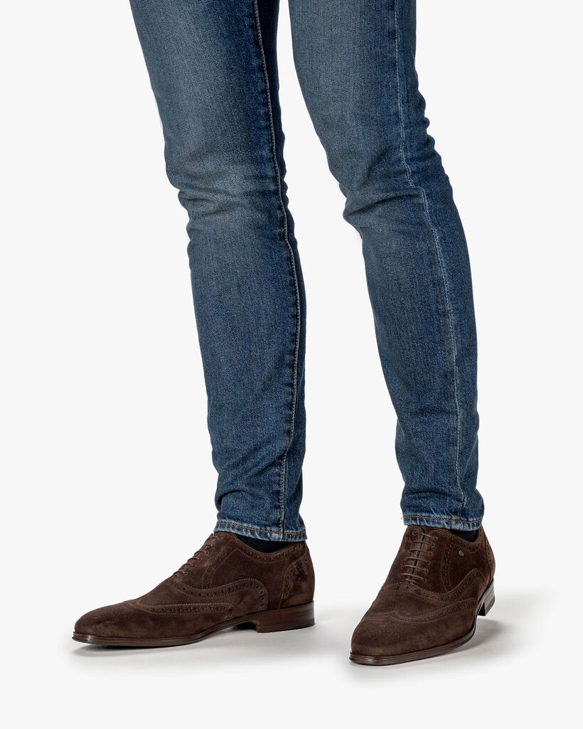 Veterschoen su&egrave;de donkerbruin