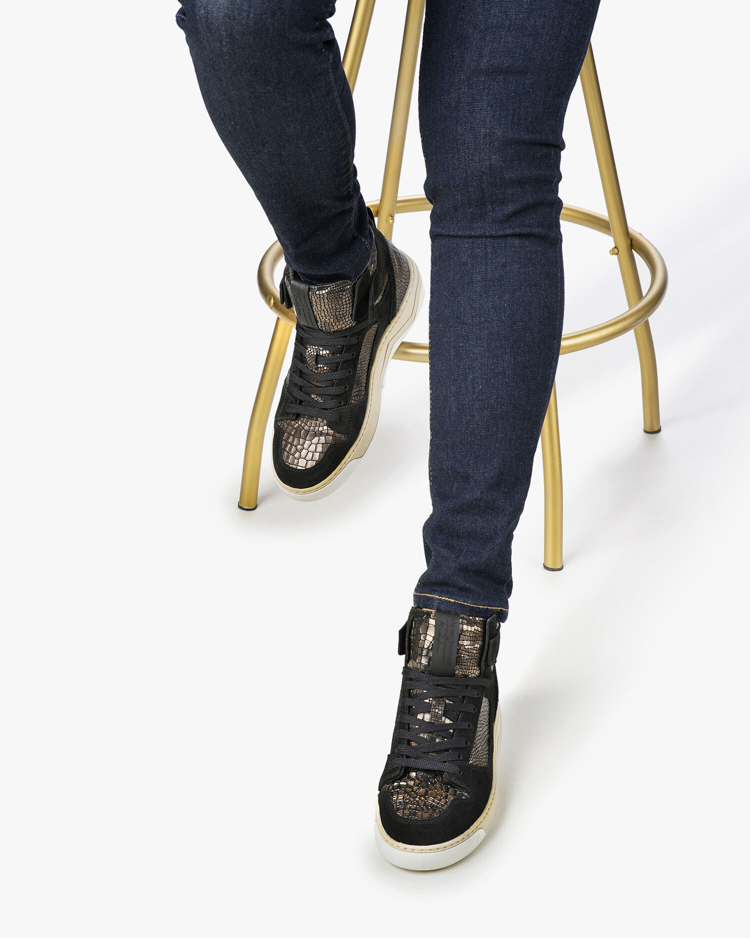 Sneaker dames Iggi Wedge 01.18 Zwart Floris van Bommel Belgi