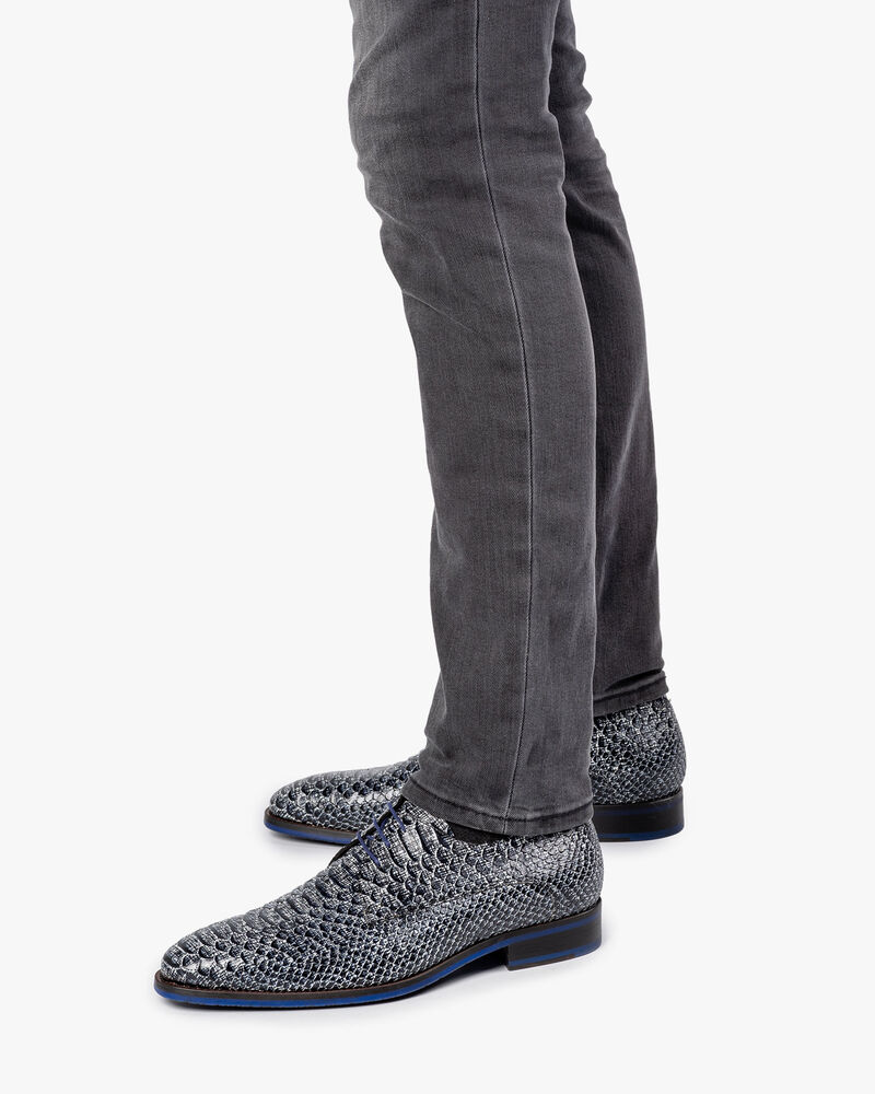 Veterschoen snakeprint zwart/wit