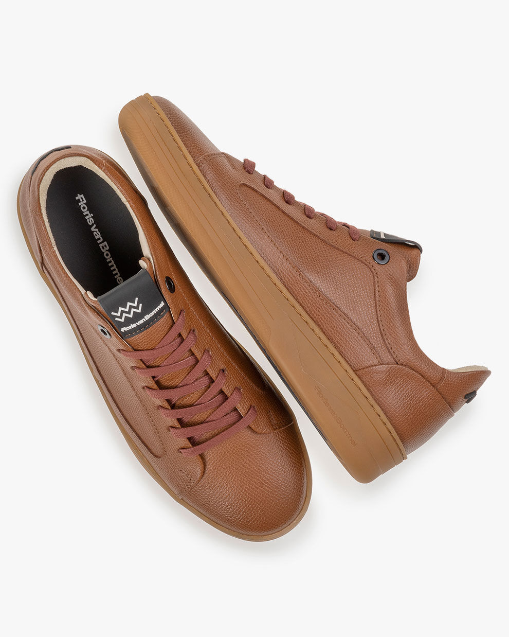 Sneaker leather print cognac 13265 33 Floris van Bommel Official