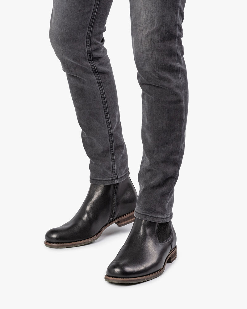 Wolgevoerde chelsea boot zwart