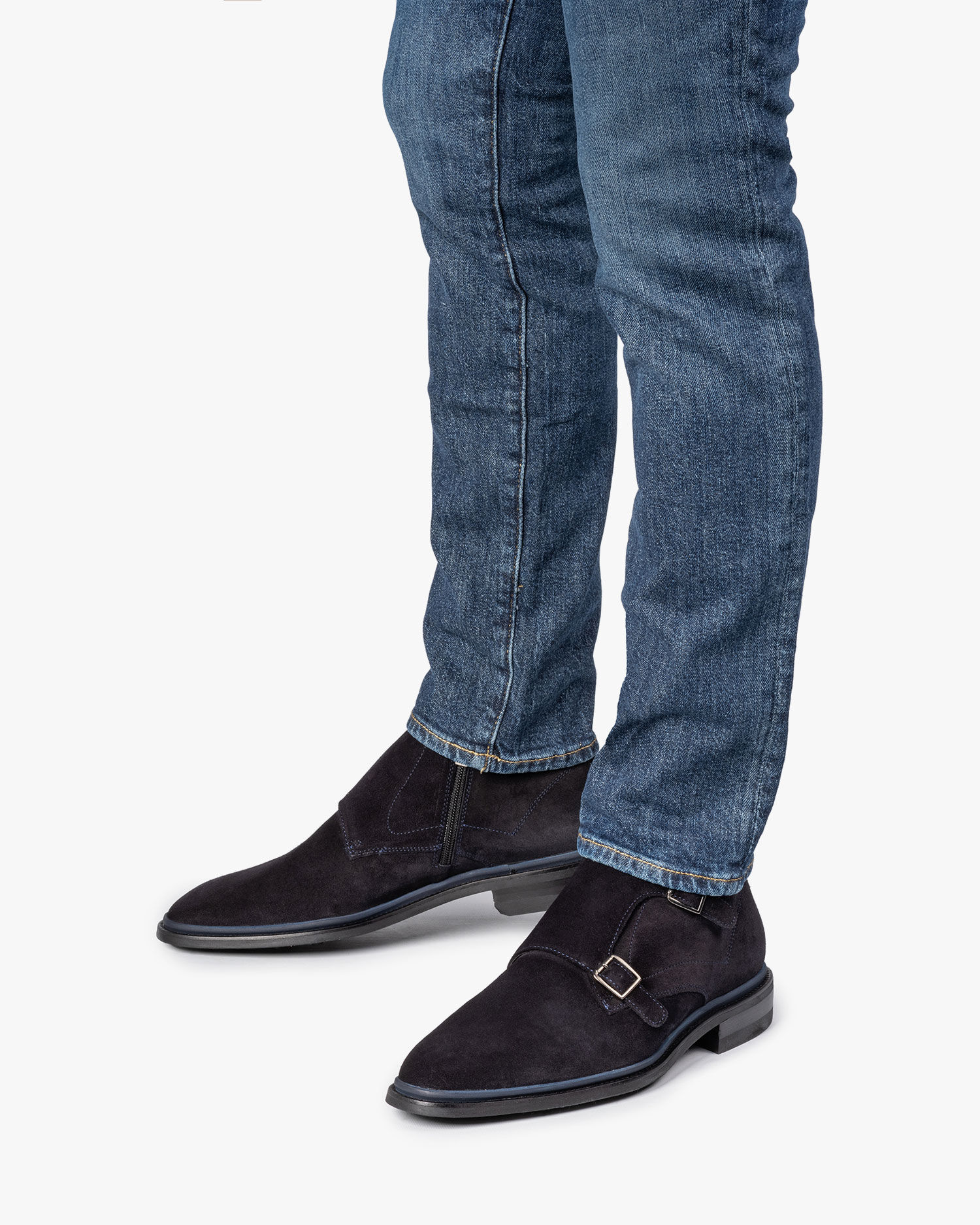 Blauwe suede top schoenen heren