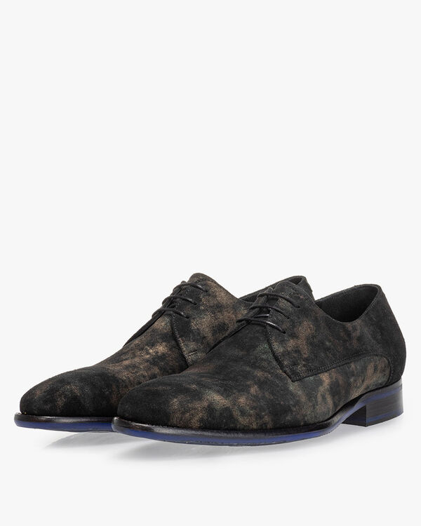 Lace shoe suede dark green