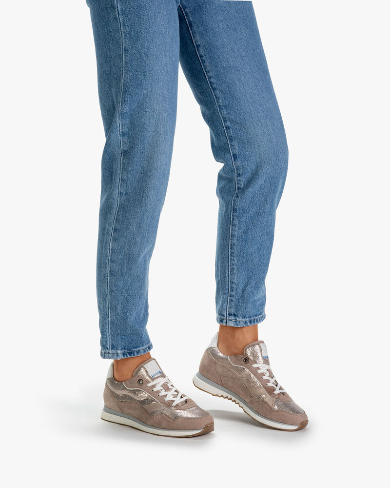 Sneaker nubuckleer beige