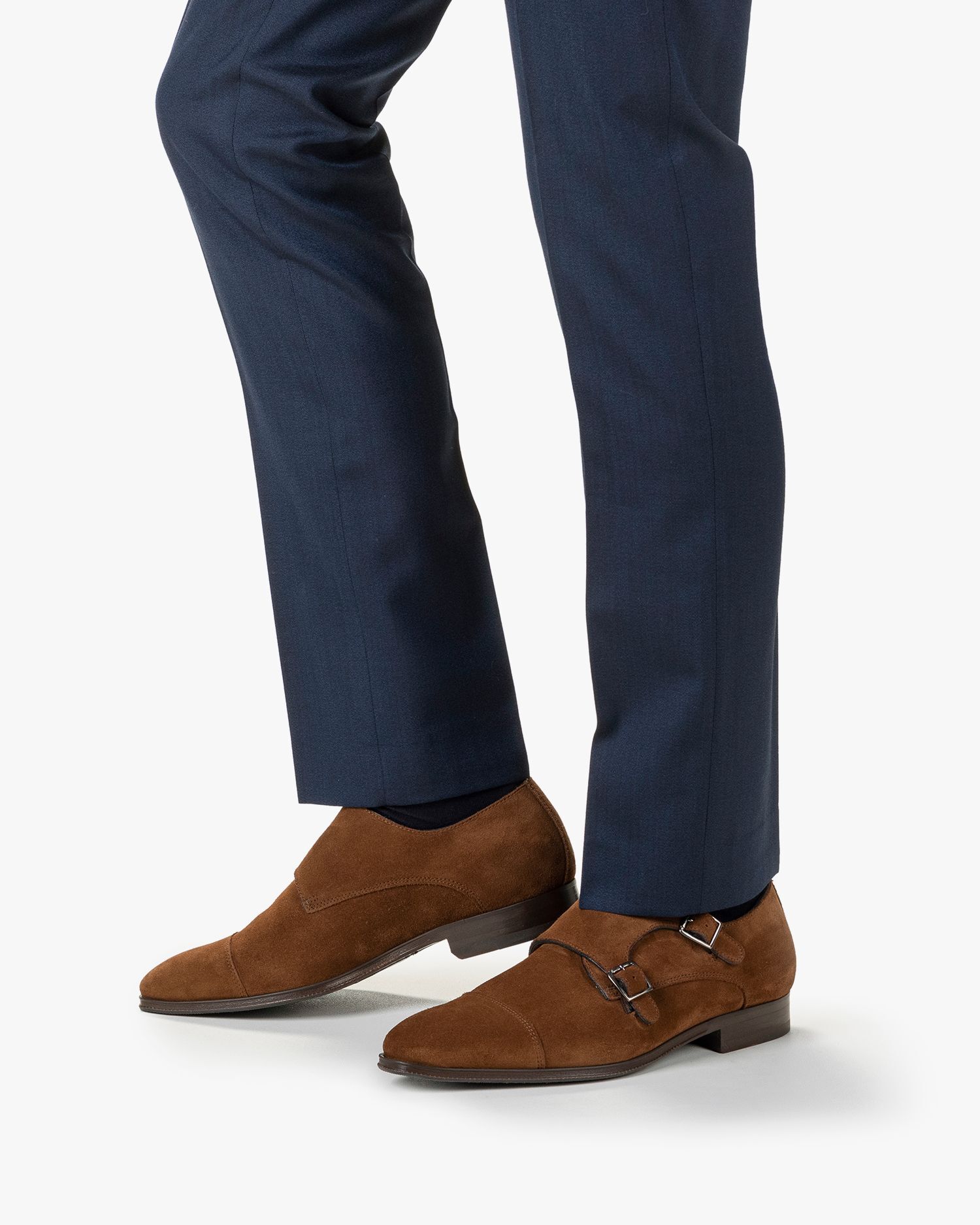 Gespschoen suède bruin SBM-30020-20-01 | Floris van Bommel Official®
