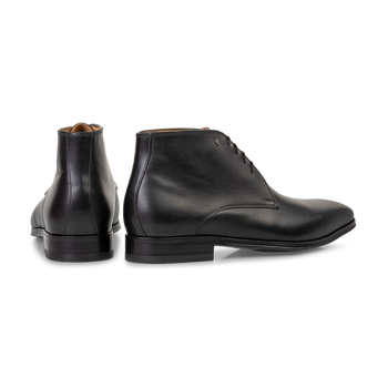 Veterboot kalfsleer zwart