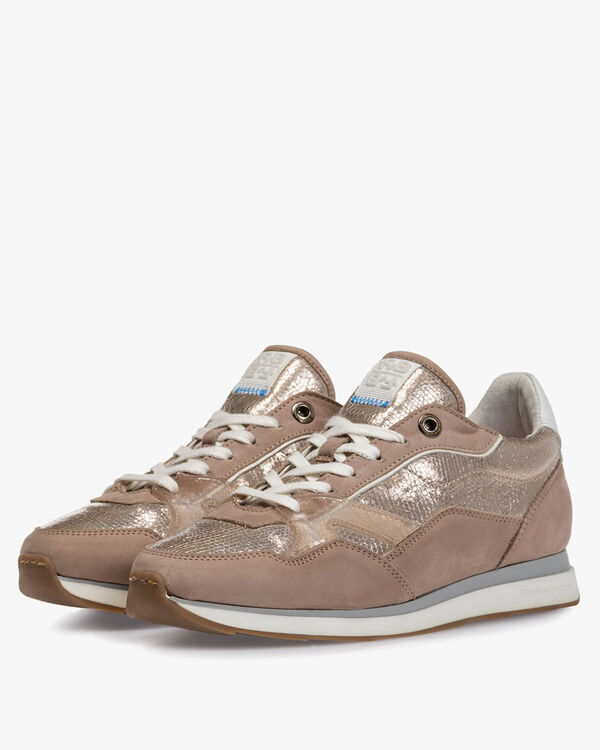 Sneaker nubuckleer beige
