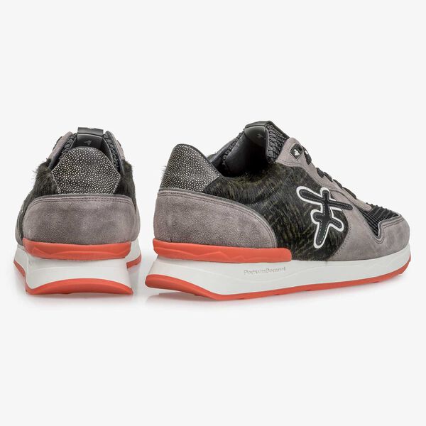 Premium grey suede leather sneaker