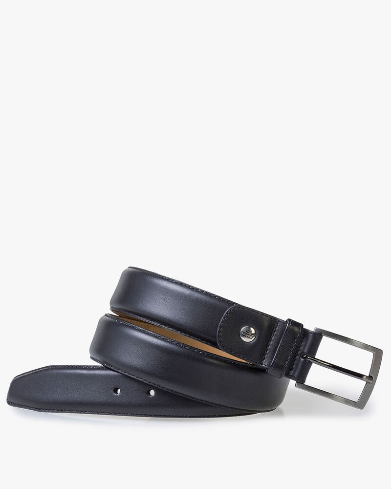 Black calf leather belt