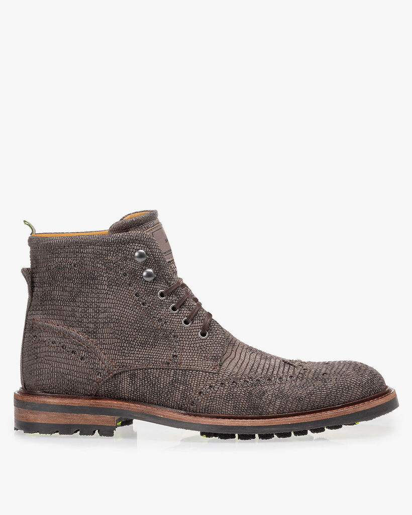 Boot lizard print grey