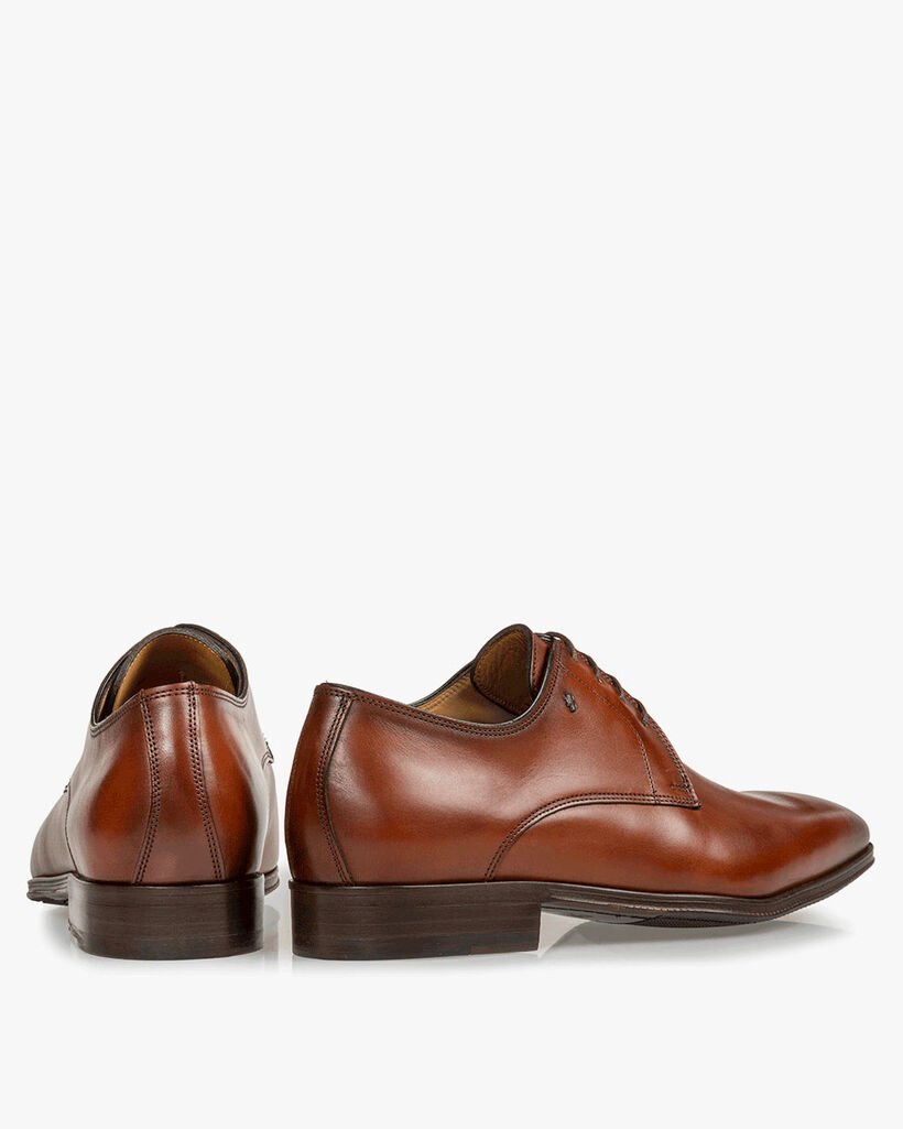 Lace shoe calf leather dark cognac