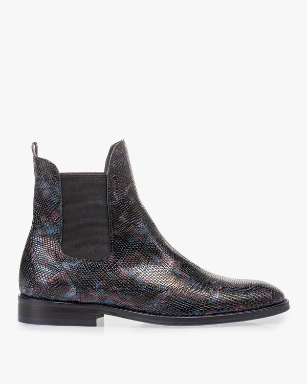 Chelsea boot croco print blue