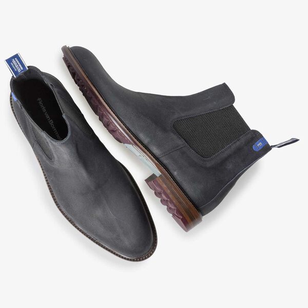 Blue suede leather Chelsea boot
