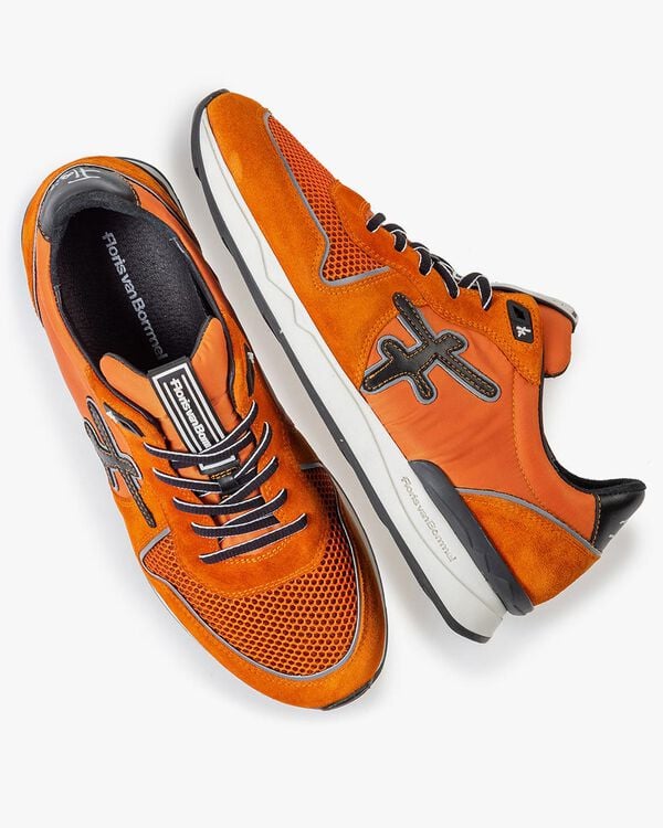 Sneaker oranje su&egrave;de