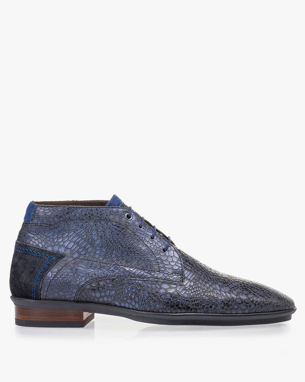 Veterboot met print blauw