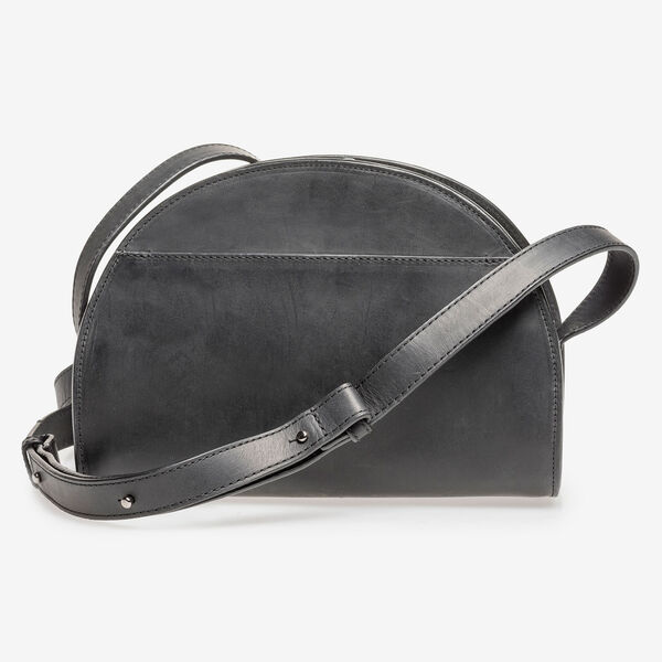 Zwarte kalfsleren tas