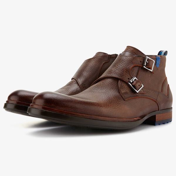 Floris van Bommel bruine leren heren boot met rits
