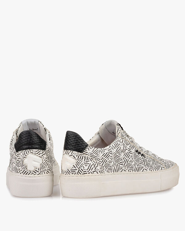 Sneaker zigzag print zwart/wit
