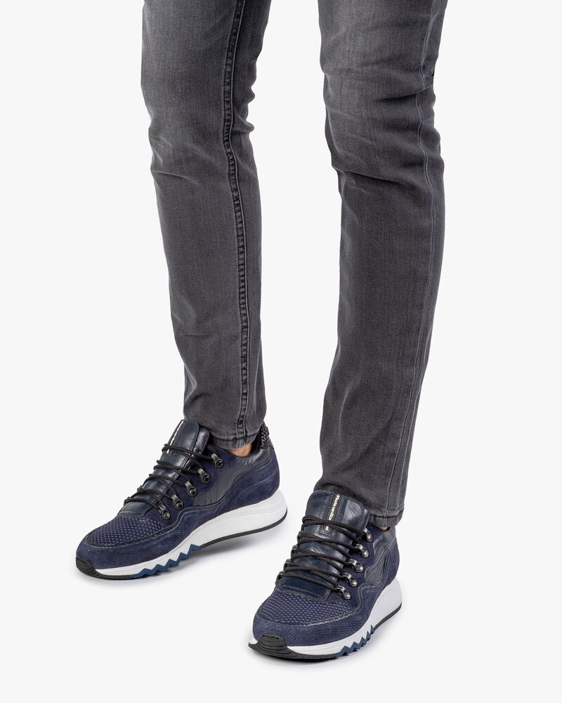 Sneaker met print donkerblauw