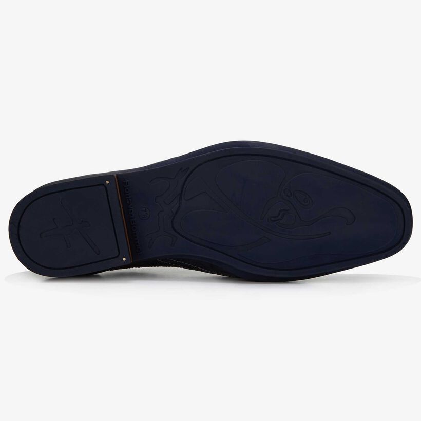 Floris van Bommel dark blue crocodile print men's lace-up shoe