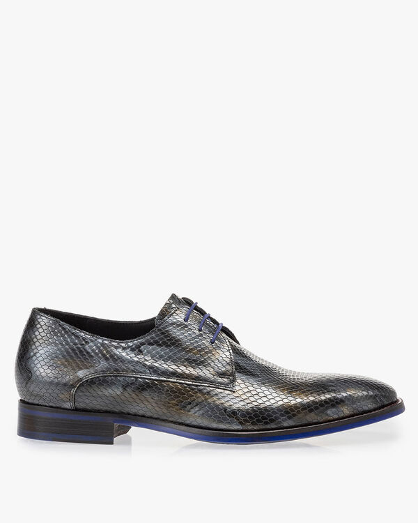 Lace shoe metallic grey