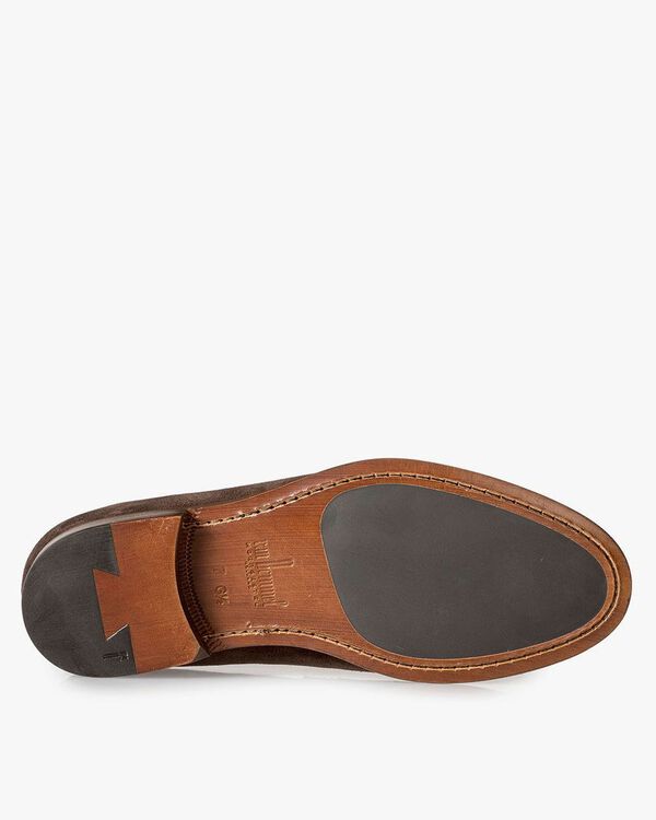 Donkerbruine su&egrave;de loafer