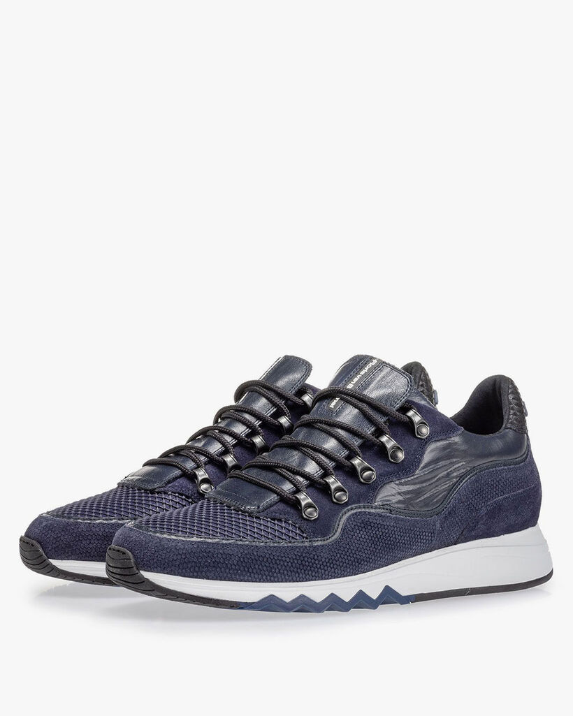 Sneaker met print donkerblauw