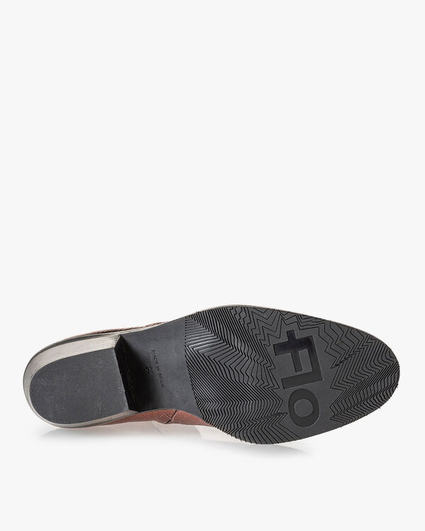 Ankle boot craquel&eacute; leather pink