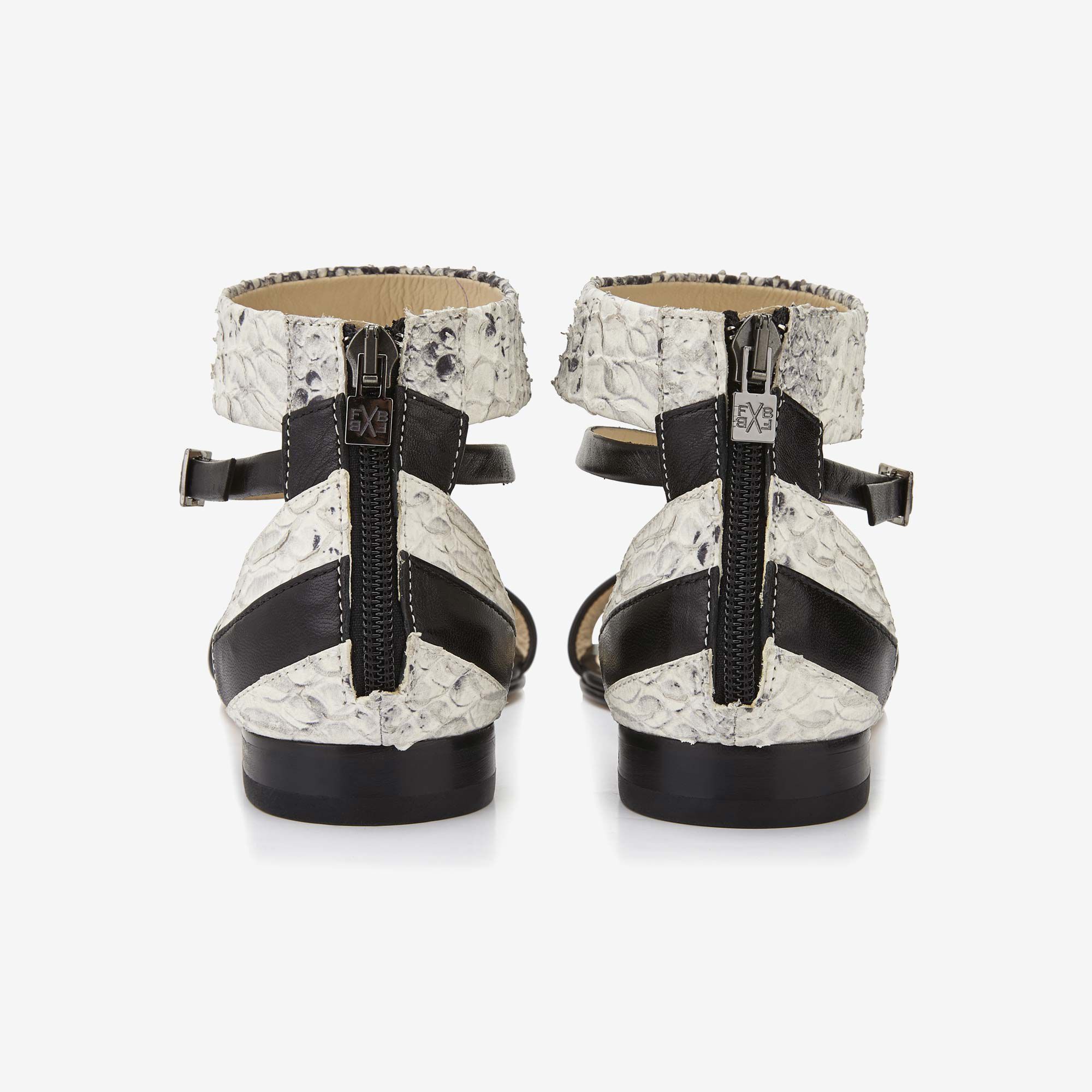 Grey snake top print sandals