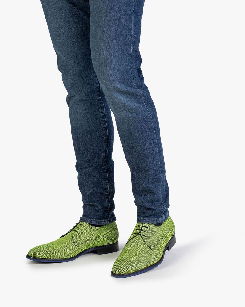 Veterschoen geprint su&egrave;de geel