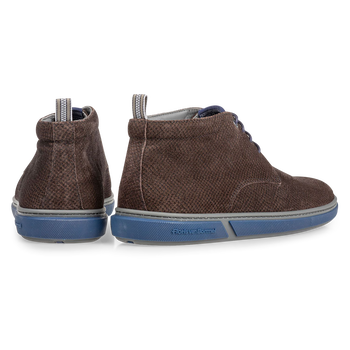 Lace boot brown with print