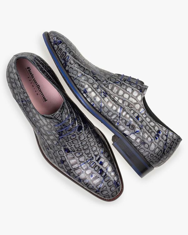 Lace shoe metallic grey