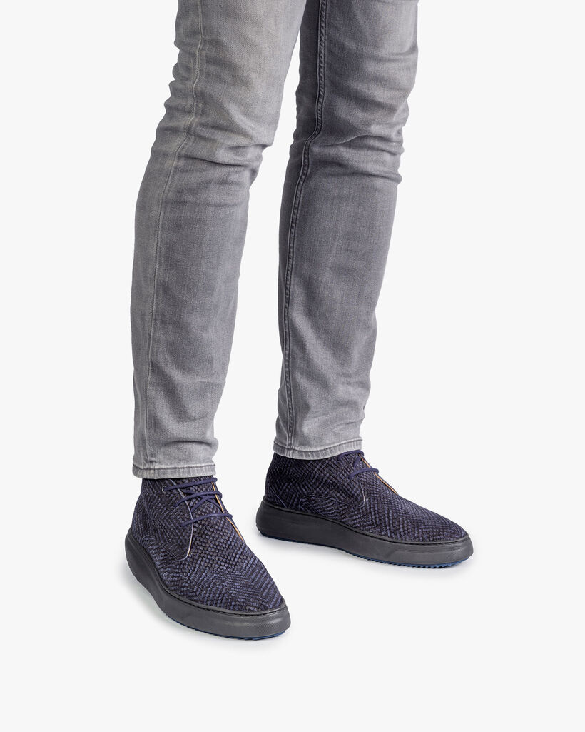 Boot zig-zag print blue