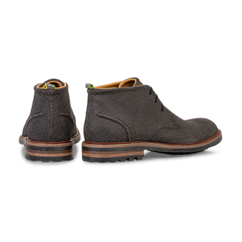 Veterboot geprint leer donkergrijs