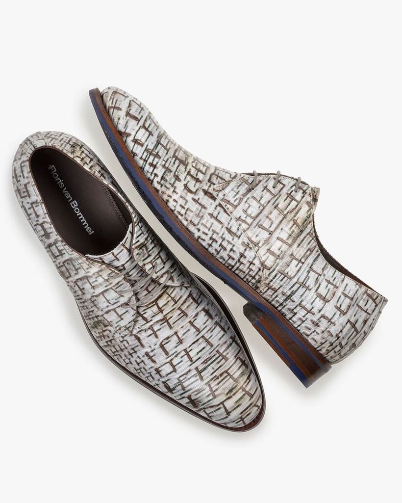 Lace shoe with print off-white