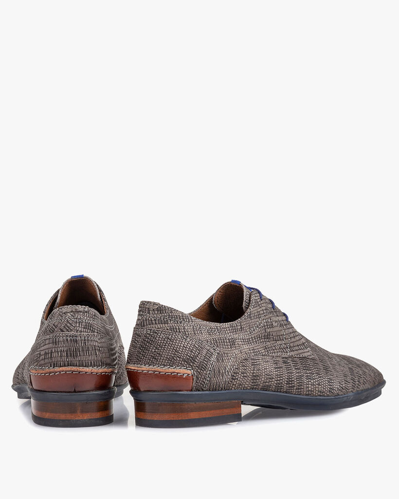 Veterschoen met print taupe