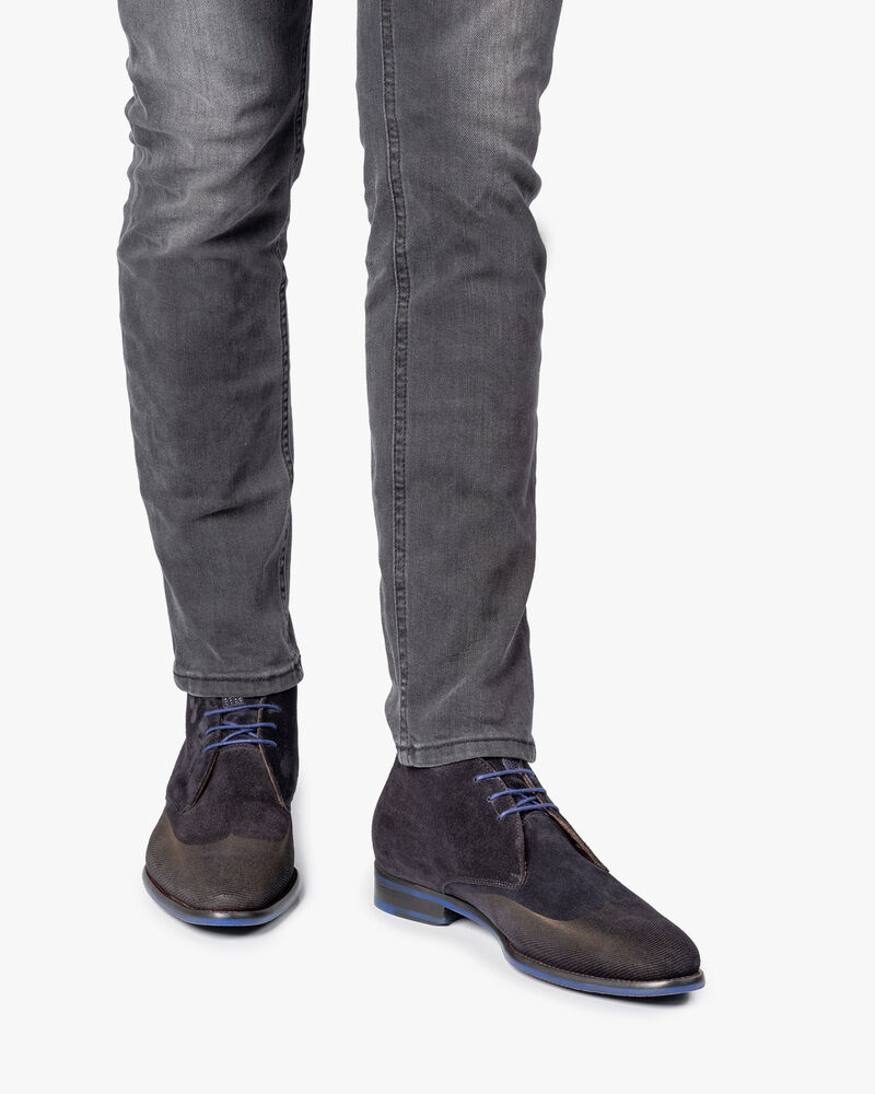 Veterboot blauw met print