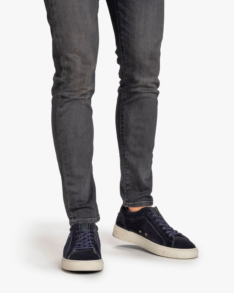 Sneaker su&egrave;de donkerblauw