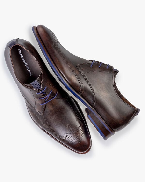 Veterschoen kalfsleer donkerbruin