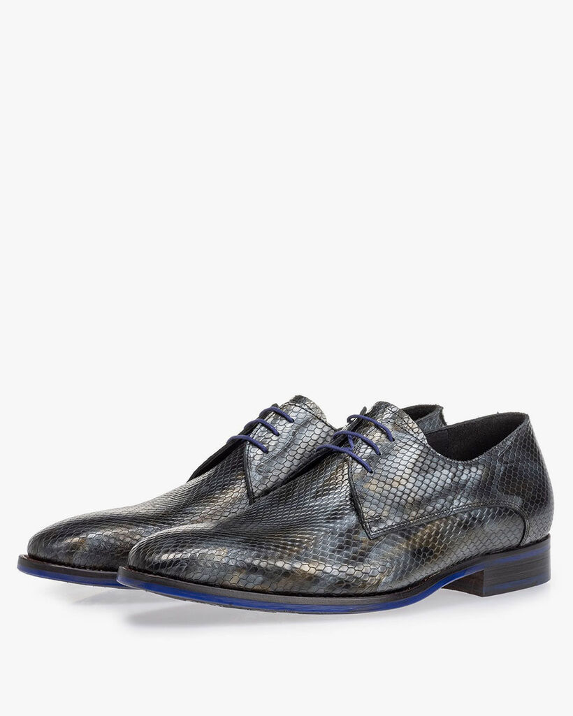 Lace shoe metallic grey