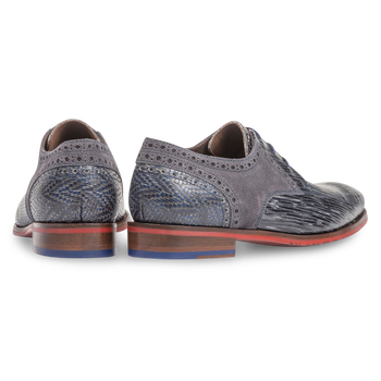 Grijs/blauwe veterschoen met print