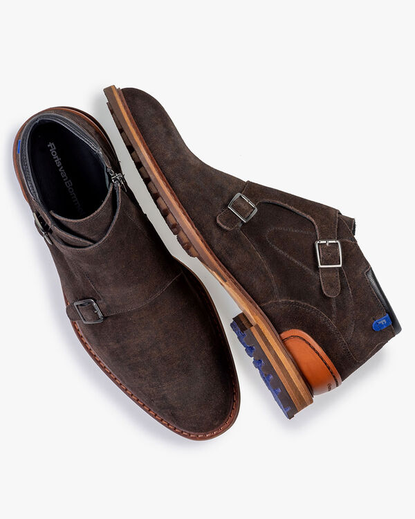 Gespschoen su&egrave;de donkerbruin