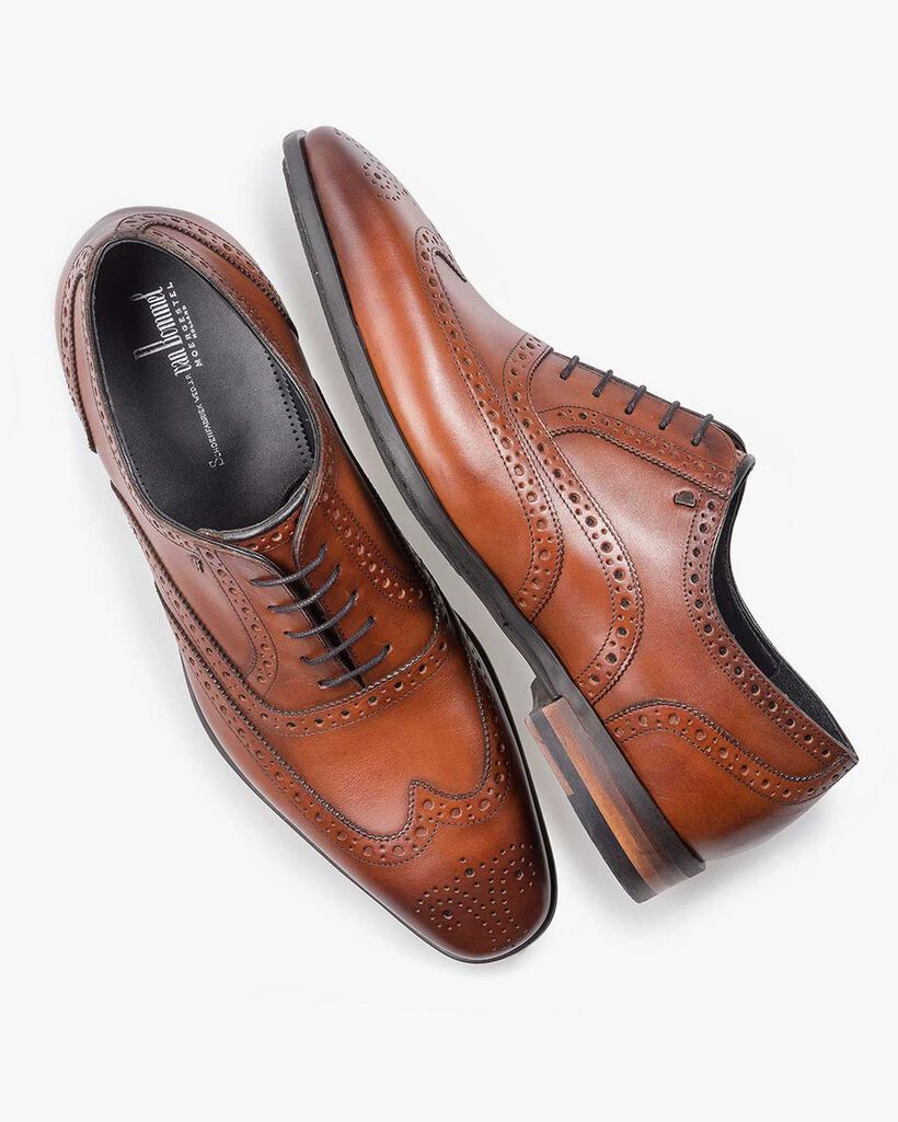 Kalfsleren brogue cognac