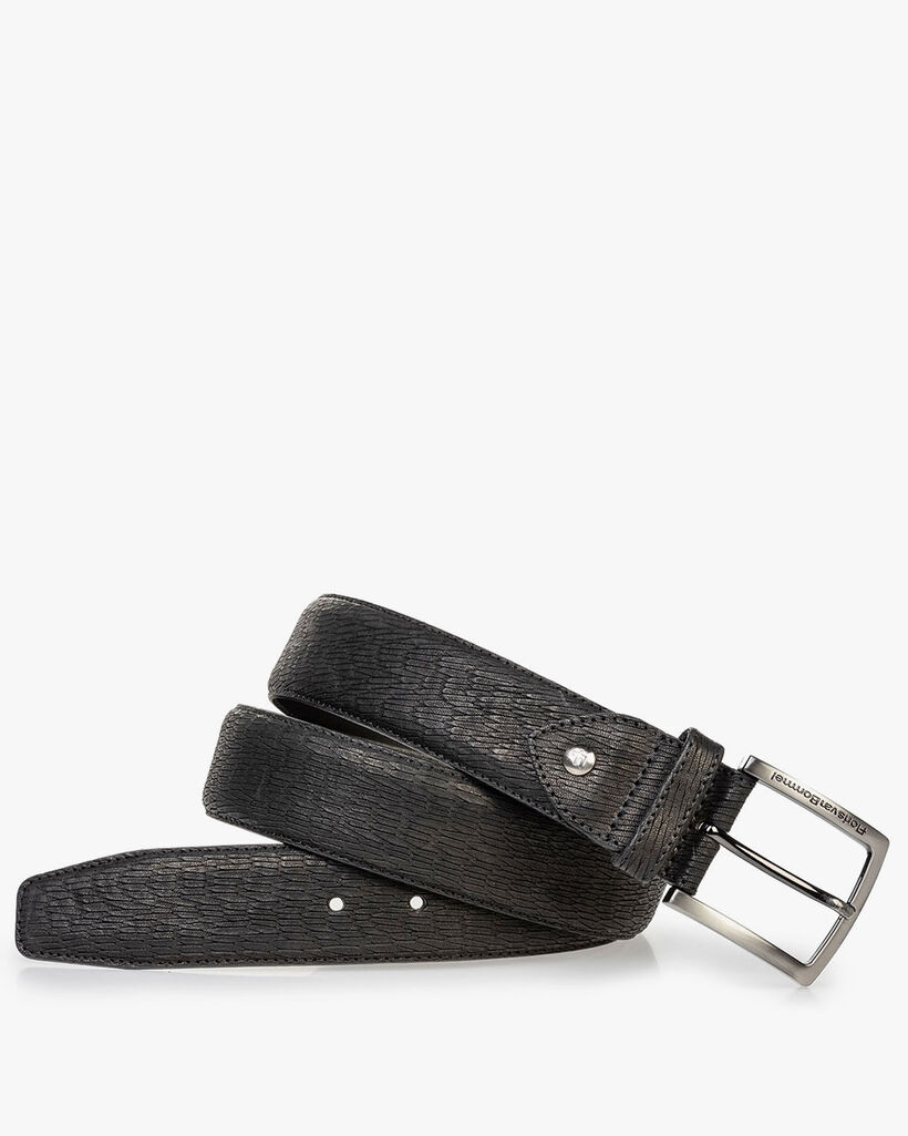 Black belt with print nubuck