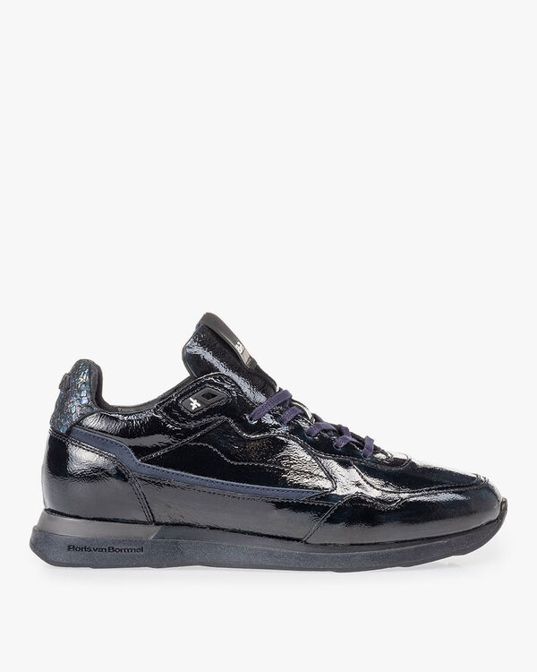 Sneaker blauwe lakleer