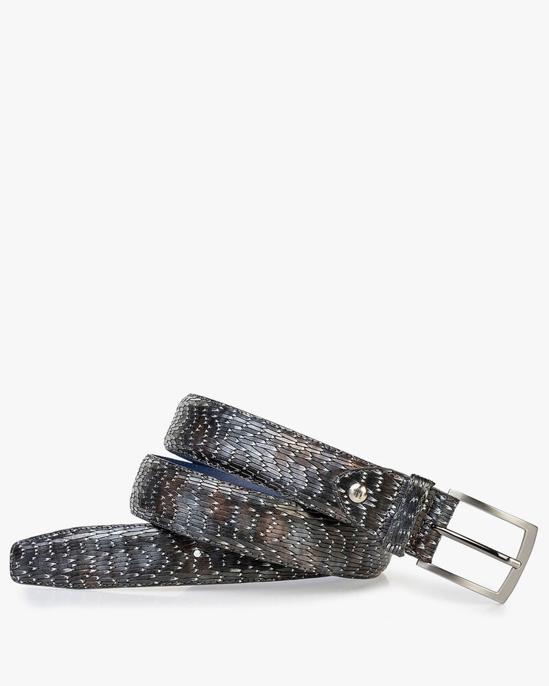 Leather belt metallic bronze