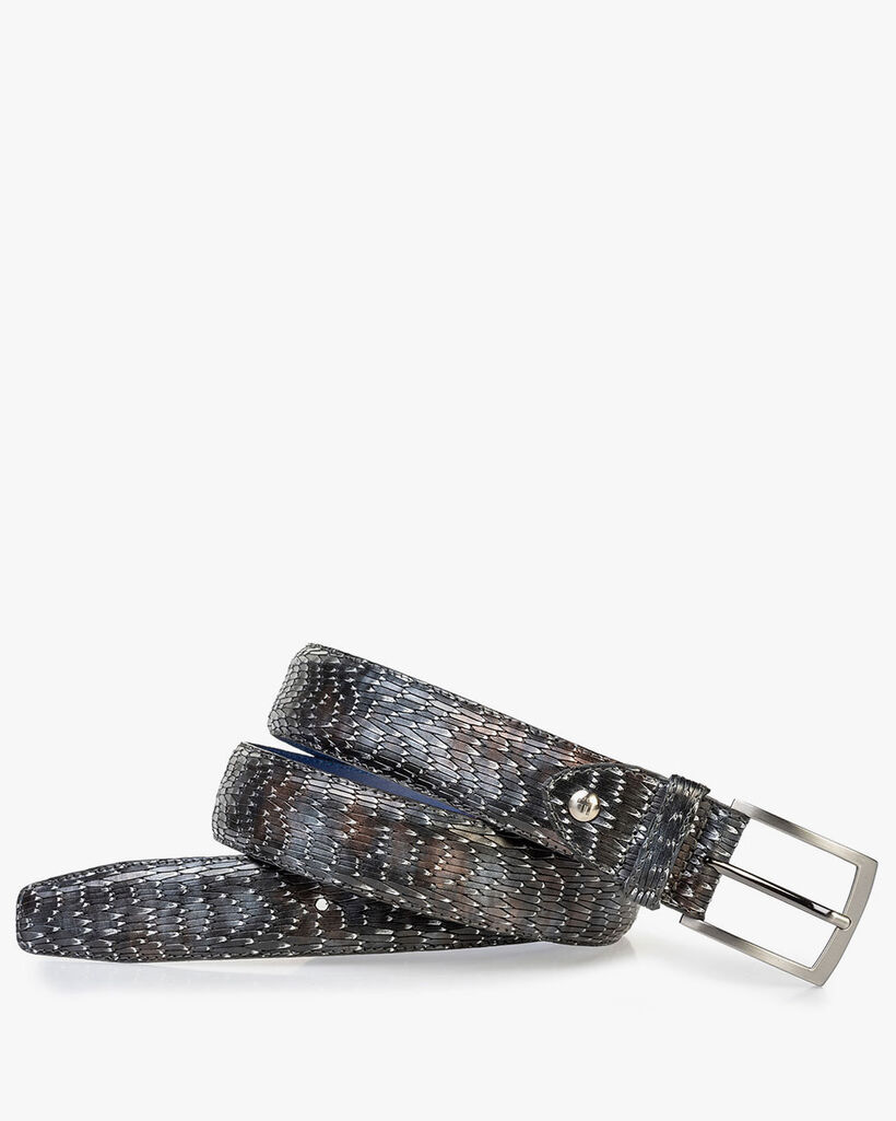 Leather belt metallic bronze