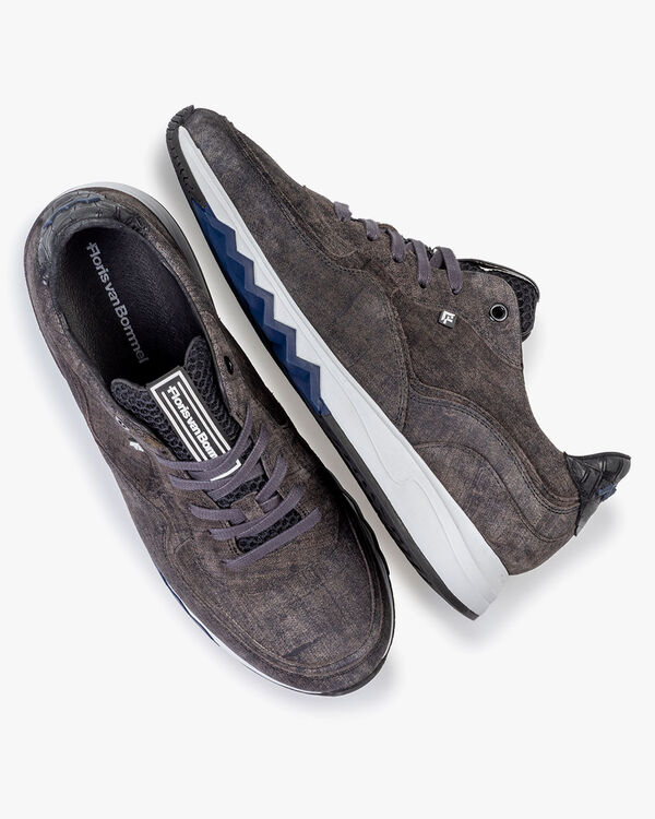 Nineti sneaker su&egrave;de donkergrijs